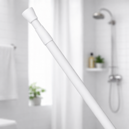 Розсувний алюмінєєвий карниз для ванної кімнати з резиновими накладками 110-200 см Білий