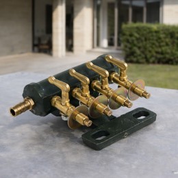 Чугунный кран на 4 выхода Wolmex/HANABISHI P-2075 для горелки (JS)