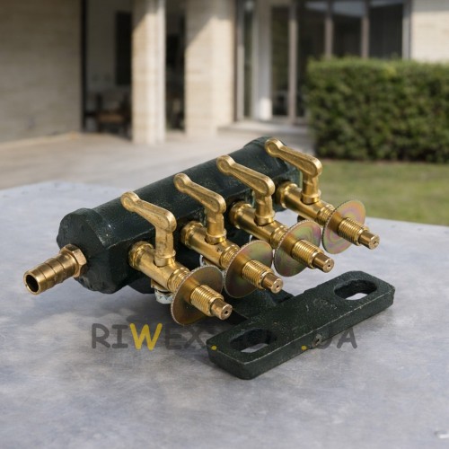 Чавунний кран на 4 виходи Wolmex/HANABISHI P-2075 для пальника (JS)