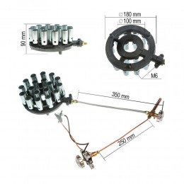 Газова форсунка і горілка OZKAN потужністю 40 кВт  з п'єзопідпалом P-2041 (JS)