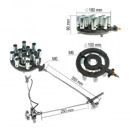 Газова форсунка і горілка OZKAN потужністю 25 кВт  з п'єзопідпалом P-2043 (JS)
