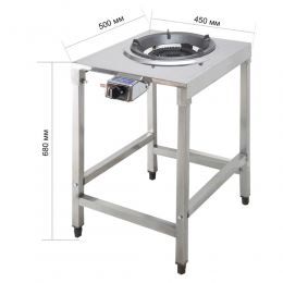 Газова плита з чавунною таганкою ATLAS 14 кВт (з п’єзозапалюванням) P-2020 (JS)