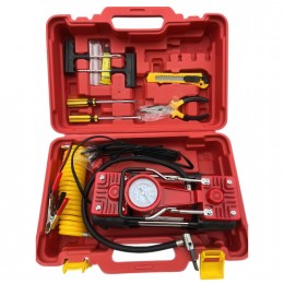 Двухпоршневой аккумуляторный автомобильный компрессор с набором инструментов в кейсе MA810 Красный (ARSH)