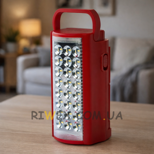 Портатитивний переносний світлодіодний ліхтар ALMINA 220V Червоний (AMN)