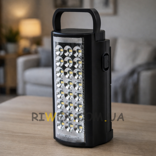 Портативный переносной светодиодный фонарь ALMINA 220V Черный (AMN)