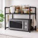 Полиця-органайзер для кухні над мікрохвильовкою Oven storage rack (чорна, двоярусна) (SHAF)