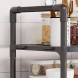 Полиця-органайзер для кухні над мікрохвильовкою Oven storage rack (чорна, двоярусна) (SHAF)