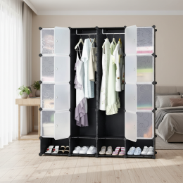 Пластикова шафа для речей збірна Storage rack 416-82A на 14 відсіків (SHAF)