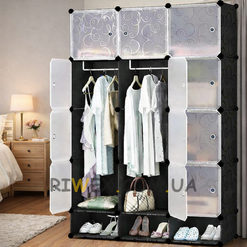 Пластикова шафа для речей збірна Storage Cube Cabinet МР 312-62A на 15 відсіків (SHAF)