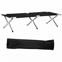 Кровать-раскладушка производная армейская НАТО 190х70 см с чехлом, Черный (YAS)