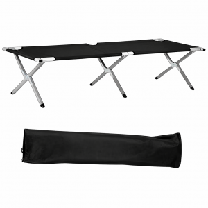 Кровать-раскладушка производная армейская НАТО 190х70 см с чехлом, Черный (YAS) Кровать-раскладушка производная армейская НАТО 190х70 см с чехлом, Черный (YAS)