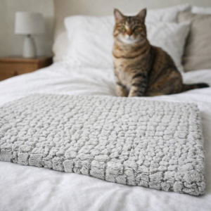 М'який килимок для котів і дрібних собак 40×50 см Сірий (ARSH)