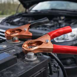 Акумуляторний затискач крокодил 50 А, пара червоний + чорний 756 (JS) Акумуляторний затискач крокодил 50 А, пара червоний + чорний 756 (JS)