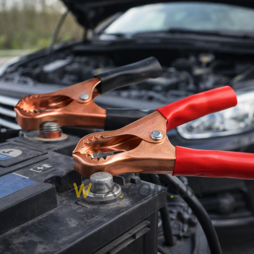 Акумуляторний затискач крокодил 50 А, пара червоний + чорний 756 (JS)