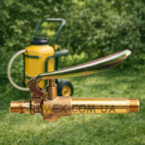 Латунная кран-ручка из латуни для опрыскивателя различных моделей резьба 18 мм 2057 Золотистый (JS)