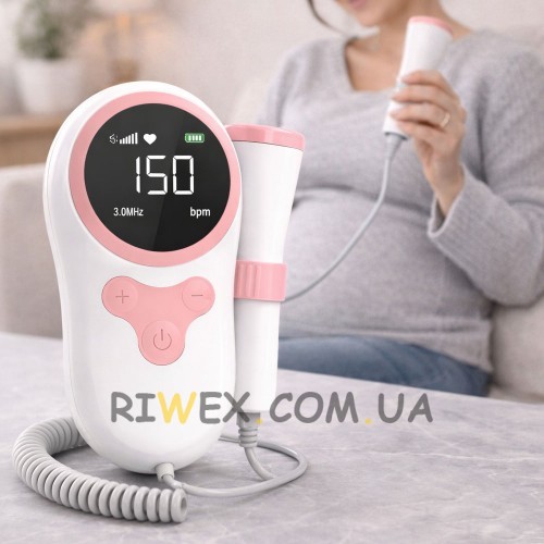 Ультразвуковий фетальний доплер Fetal Doppler  із РК-дисплеєм YSL-505 Рожевий (205) 