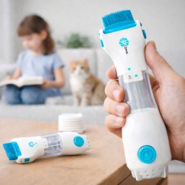 Устройство для быстрого и эффективного удаления вшей и блох, гребень с вытяжкой licrtec V-comb 2474 (205/2474)