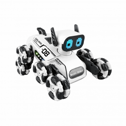 Интерактивная игрушка восьмиколесный робот-собака с пультом управления CX-103 Белый (206)