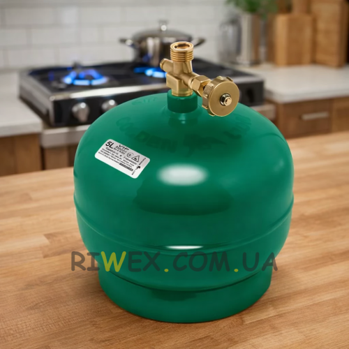 Туристичний газовий балон без пальника Зелений 5л