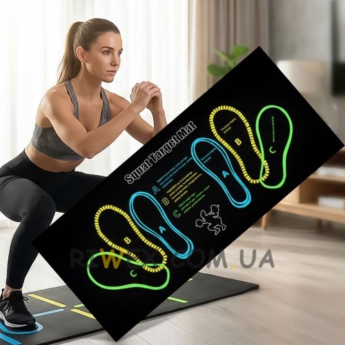 Тренувальний килимок Clefairy для присідань із напрямною для стоп 4587 (509/4587)