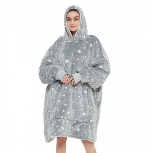 Жіноче домашнє худі-плед світиться в темряві з зірками Stars Dream One size Сірий (509/14700)