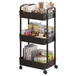 Металевий органайзер-етажерка поличка на коліщатках 3 яруси полиця
