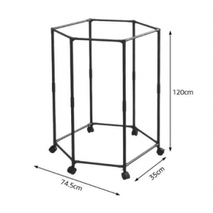 Пересувна підлогова стійка-вішак для одягу на колесах шестикутна пересувна Чорний 3066 (509/3066)