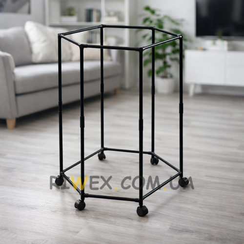 Пересувна підлогова стійка-вішак для одягу на колесах шестикутна пересувна Чорний 3066 (509/3066)