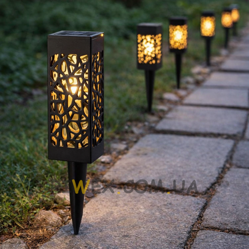 Набір вуличних акумуляторних садових ліхтарів на сонячній батареї  6 шт 1219 (509/1219)