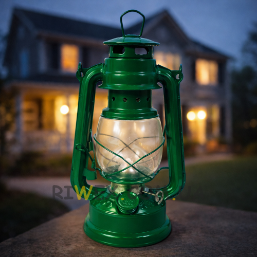 Гасовий світильник з кільцем для підвішування Летуча миша 38 см Зелений (TOL)