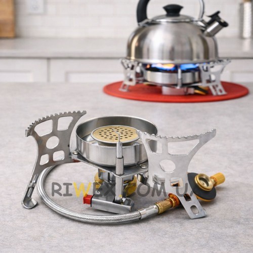 Пальник туристичний газовий  YZ-10 з регулятором подачі  та виносною системою підключення балона (TOL)