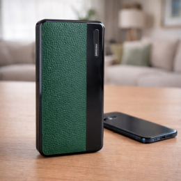 Портативний зарядний пристрій-повербанк micro-usb, type-c, usb-a УМБ Power Bank 20000 mAh Зелений