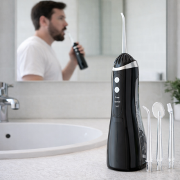 Портативний акумуляторний іригатор для порожнини рота з насадками USB Type-C (509/3104)