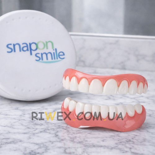Знімні вініри для зубів Smile Veneers, на дві щелепи Snap On Smile в кейсі(AX)