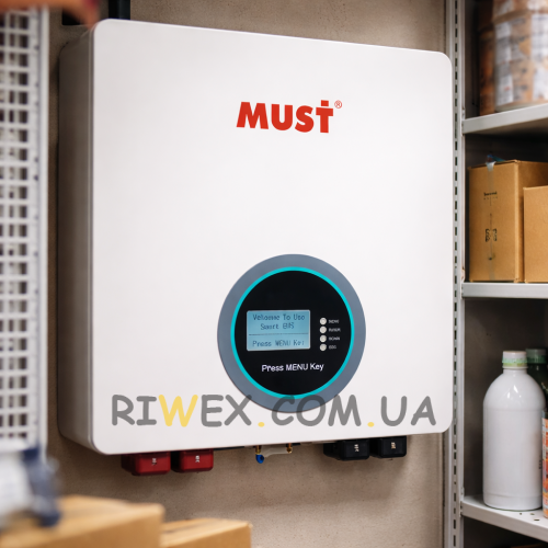 Акумуляторна настінна батарея MUST LP16-24320 25.6 V 200 Ah 7.5KW LiFePO4 (ISML)