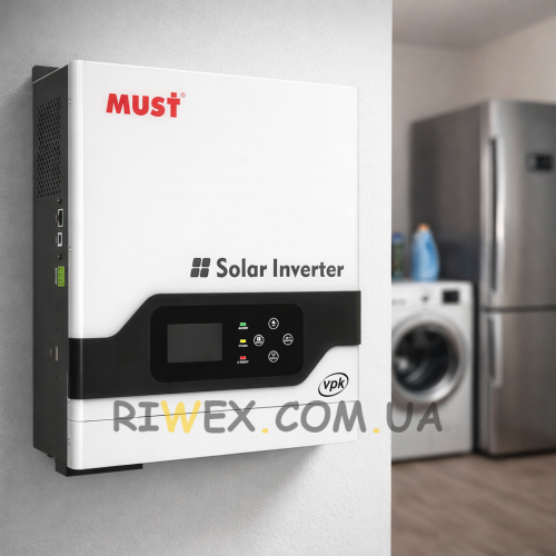 Гібридний настінний інвертор MUST PV18-3024 ECO, 3400W, 24V (ISML)