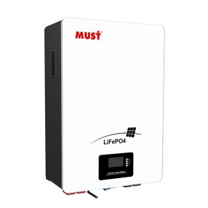 Гібридний настінний інвертор-перетворювач напруги MUST LP16-48100 LiFePO4, 51.2V 100AH 5кВт (ISML)