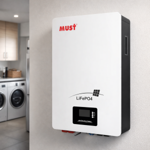 Гібридний настінний інвертор-перетворювач напруги MUST LP16-48100 LiFePO4, 51.2V 100AH 5кВт (ISML)
