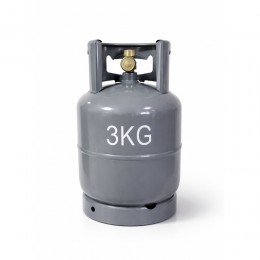 Металевий газовий побутовий балон 8 літрів (3 кг) із вітрозахистом, Сірий
