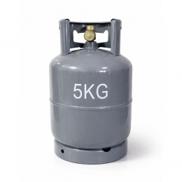 Металевий газовий побутовий балон 12 літрів (5 кг) із вітрозахистом, Сірий