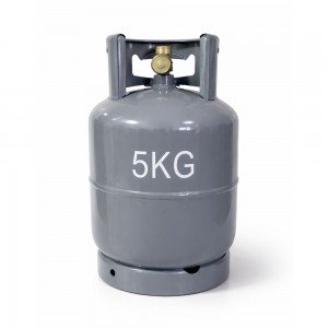 Металевий газовий побутовий балон 12 літрів (5 кг) із вітрозахистом, Сірий