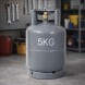 Металевий газовий побутовий балон 12 літрів (5 кг) із вітрозахистом, Сірий