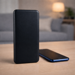 Портативний зарядний пристрій-повербанк micro-usb, type-c, usb-a УМБ Power Bank 10000 mAh Чорний