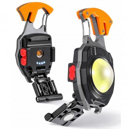 LED Фонарик мультитул 7в1 (карабин, зажигалка, открывашка, ремнерез, отвертка, свисток, магнит) (205/2907)