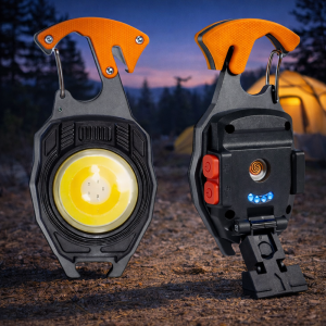 LED Ліхтарик мультитул 7в1 (карабін, запальничка, відкривачка, ремнерез, викрутка, свисток, магніт) (205/2907)