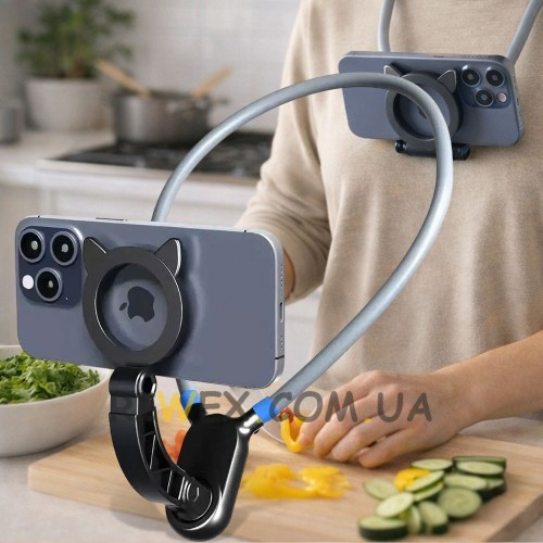 Нашийний магнітний тримач мобільного телефону для взаємодії без рук  19х17 см (205/4322)