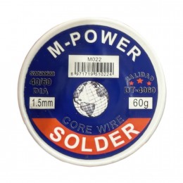 Паяльный припой в катушке M-Power DT-4060 1,5мм, 60г 40/60 DIA