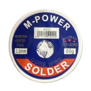 Припій паяльний в котушці M-Power DT-4060 1,5мм, 60г 40/60 DIA