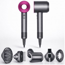 Премиальный фен для быстрой сушки и точной укладки волос с 5 насадками, Фуксия (509/4638)