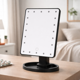Настольное косметическое зеркало Mirror c LED подсветкой 16 светодиодов Черный